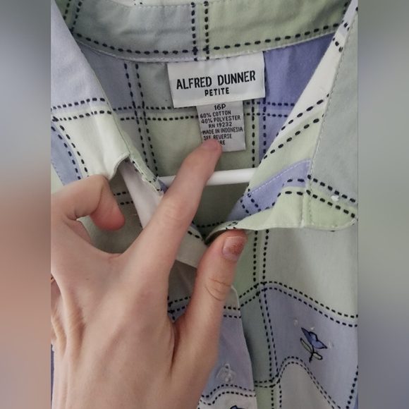 🎃 Vintage Alfred Dunner Patchwork Embroidered Grandma Cottagecore Button Up - Picture 3 of 9